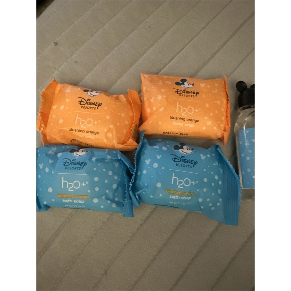 LOT‎ OF 7 DISNEY RESORTS H2O+ BLUSHING ORANGE SOAPS/SHAMPOO/CONDITIONER